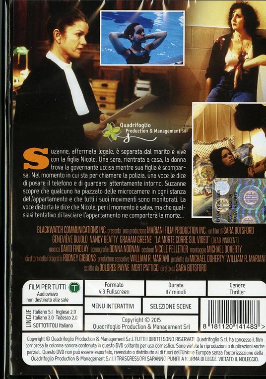 La morte corre sul video (DVD) di Sara Botsford - DVD - 2