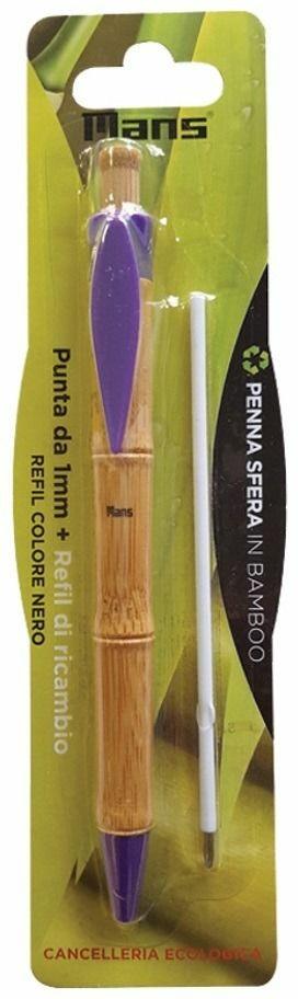 Penna bamboo Mans colore Viola inchiostro Nero
