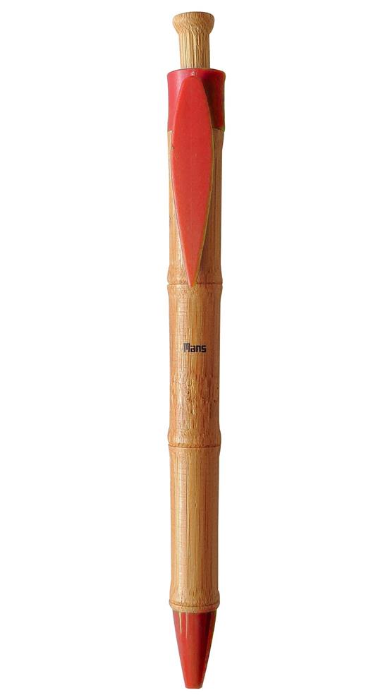 Penna bamboo Mans colore Rosso inchiostro Nero - 2