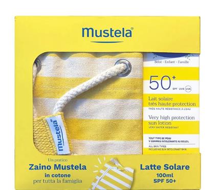 Mustela Latte Solare Spf50+ 100ml + Zaino In Cotone