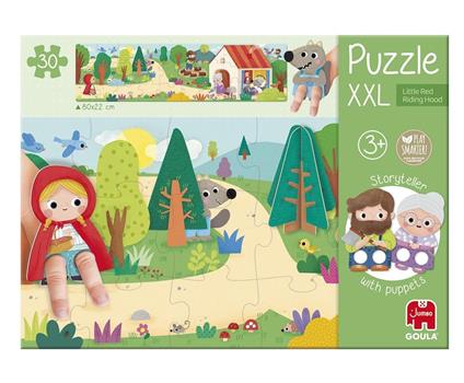 Puzzle Gigante di Cappuccetto Rosso con Personaggi a Dita, 30 Tessere in Cartone