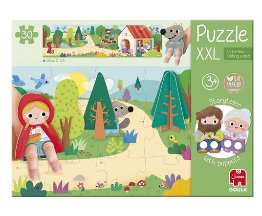 Puzzle Gigante di Cappuccetto Rosso con Personaggi a Dita, 30 Tessere in Cartone