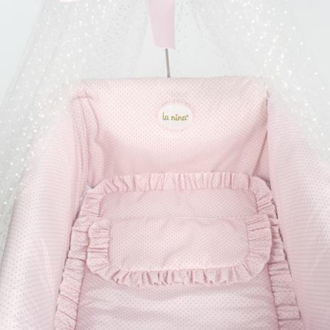 Culla Con Baldacchino Pois Rosa La Nina (65052) - 5