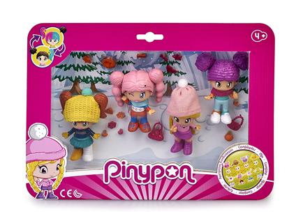 Pinypon. Pack con 4 Personaggi sulla Neve