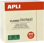 APLI 11597 - Foglietti adesivi CLASSIC 75x75 mm cubo da 400 fogli colore giallo