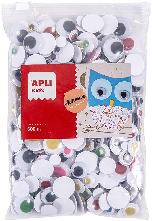 APLI 13264 - Occhi mobili adesivi, ovali, bianco/nero - 6