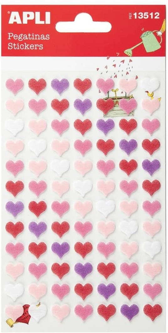 B.STICKERS FELT PINK HEARTS 1S