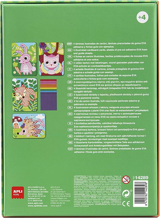 APLI APLI14289 Animali in Schiuma Eva Mosaic Box Kit ( Pezzi) - 2