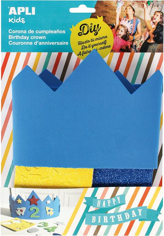 EVA FOAM BIRTHDAY CROWN - BLUE 1 PC