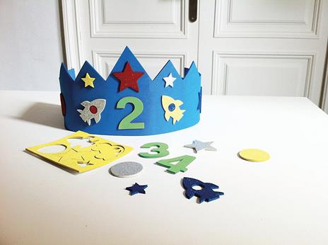 EVA FOAM BIRTHDAY CROWN - BLUE 1 PC - 3
