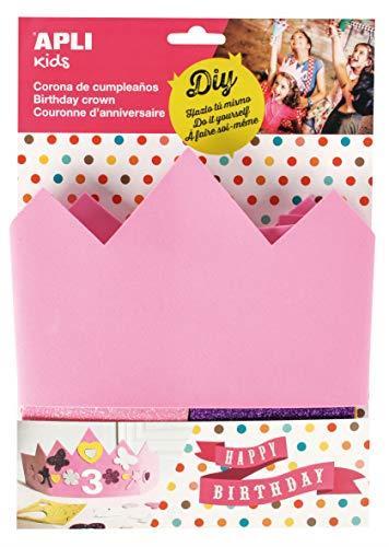 APLI Kids Corona di Compleanno in Schiuma Eva, 3+ Anni, Colore Rosa, Taglia Unica, 14479