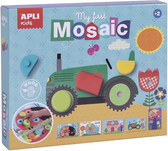 Apli Kids- My First Mosaico in Legno, 15 Pezzi, Multicolore, 17652