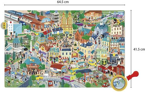 Apli kids 18820-Puzzle Osservazione Città-104 pezzi dimensioni 5 x 5 cm. Include 3 schede con oggetti da ricercare, 18820 - 4