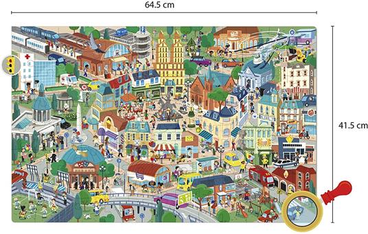 Apli kids 18820-Puzzle Osservazione Città-104 pezzi dimensioni 5 x 5 cm. Include 3 schede con oggetti da ricercare, 18820 - 4