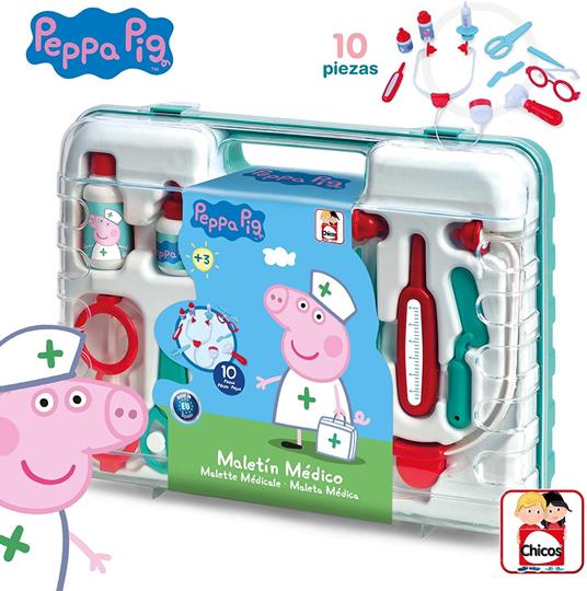 Chicos Maletín Juguete. Juego de Imitación para Niños. Incluye accesorios. +3 Años Ragazzi-Peppa Pig Valigetta Medica Giocattolo Set di Imitazione per Bambini. Include 10 Accessori. + 3 Anni, 87020 - 3