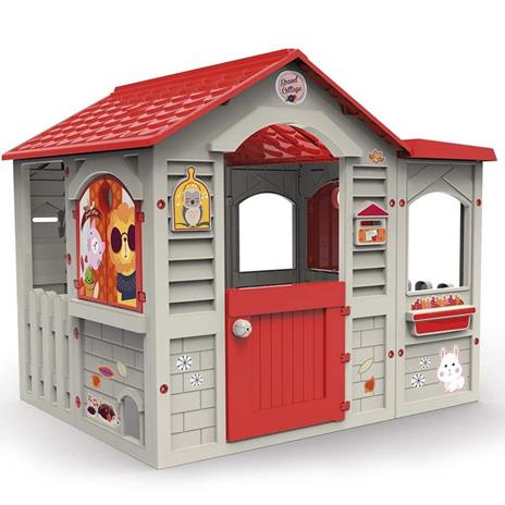 Casa Casetta Bambini Esterno Giardino Plastica con Porta e Finestre 122x103x104