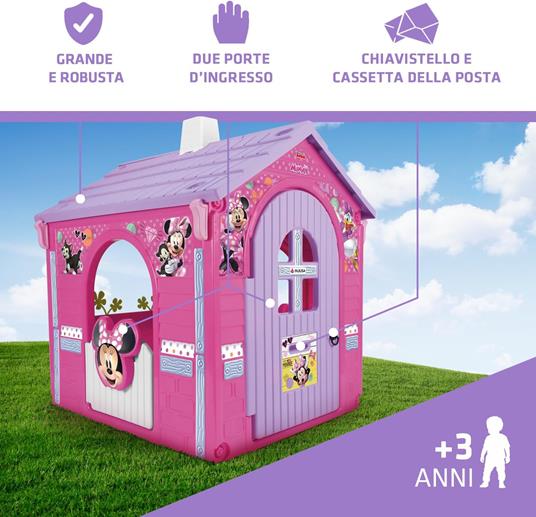 INJUSA - Casa Giocattolo Minnie Mouse Colore Rosa con 2 Porte di Accesso e 2 Finestre Consigliato per Bambini +3 Anni - 6