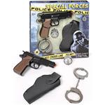 Set Agente Di Polizia Die-Cast Con Pistola, Manette E Accessori Itn 4256