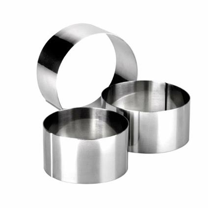 Ibili 716050 - Set di 3 stampini ad anello per alimenti, in acciaio inossidabile, dimensioni 7/8/10 cm