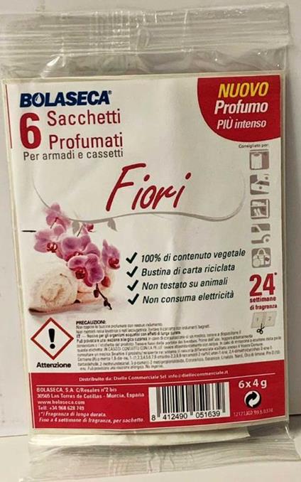 6 Sacchetti Profumati Fiori Per Armadi E Cassetti Bolaseca