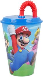 Bicchiere Con Cannuccia 430 Ml Supermario