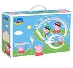 Valigetta 2 piatti, tazza, cucchiaio e forchetta microonde Peppa Pig