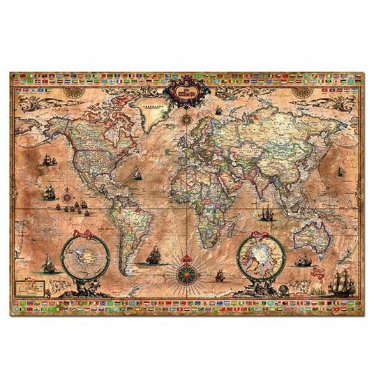 1000 Mappamondo Antico - Educa - Puzzle da 300 a 1000 pezzi - Giocattoli