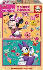 Educa Borras-2X16 Minnie Happy Helpers Mickey Top Départ Puzzle, Colore Various, 17623