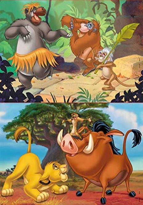 Educa Borras Disney Animals Rey Leon y El Libro de la Selva, Simba, Baloo Puzzle, Colore Vario, 18103 - 2