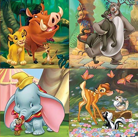 Educa Borras Disney Animals: Dumbo, Bambi, Rey Leon y El Libro de la Selva, Lion King, Puzzle, Colore Vario, taglia única, 18104 - 2