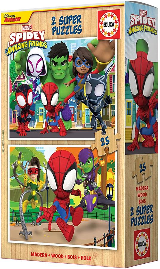 Educa-2x25 Spidey 2x25 Spidey & His Amazing Friends, Colore Vario, 19289 - 3