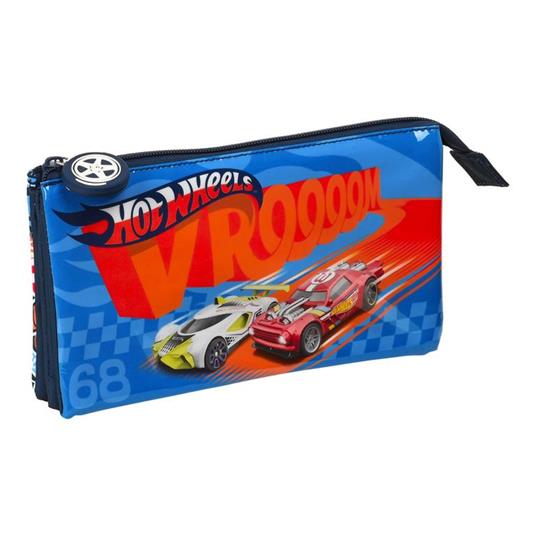 Astuccio Scuola Hot Wheels Challenge Multicolore Blu Marino (22 x 12 x 3 cm)