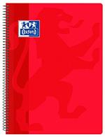 Oxford Classic Quaderno a spirale con copertina in plastica, quadretti 4 x 4, colore: Rosso