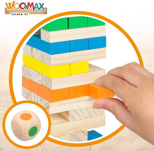 Torre dei Blocchi in Legno - Gioco da Tavolo Classico - 2