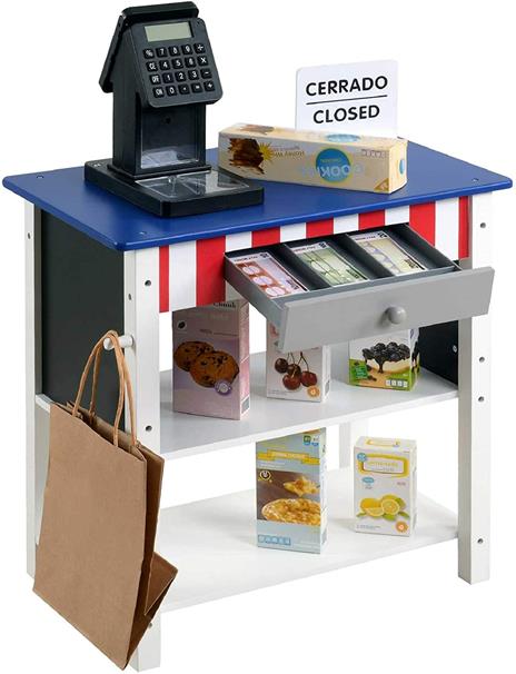 WOOMAX Legno con Accessori per Cibo, Scatola registratore, complementi Cucina NOS 3 aos Giocattolo educativo Gioco Imitacin (85387), Multicolore - 4