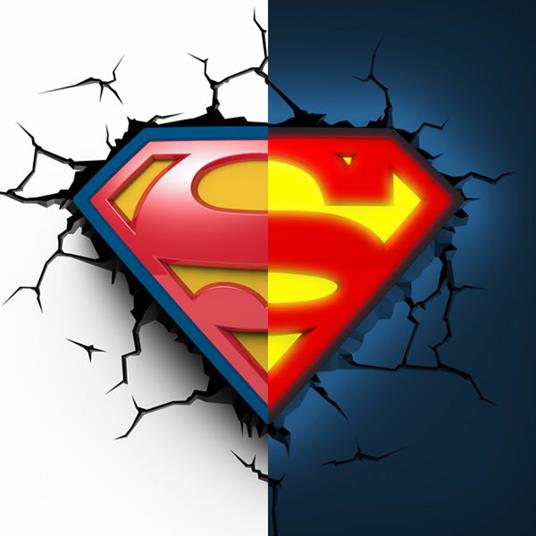 Lampada da Muro 3D. Superman Logo
