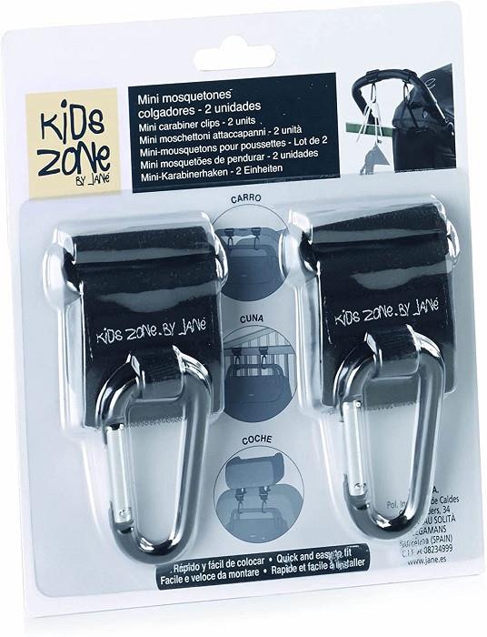 Jané Mini Moschettoni da Manubrio per Passeggino Ganci Confezione da 2 Pezzi Universale