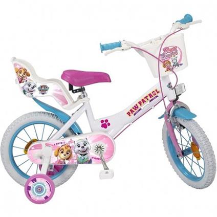 Bicicletta Per Bambini 14" Paw Patrol Bimba Con 2 Freni E Borraccia Toimsa 1481