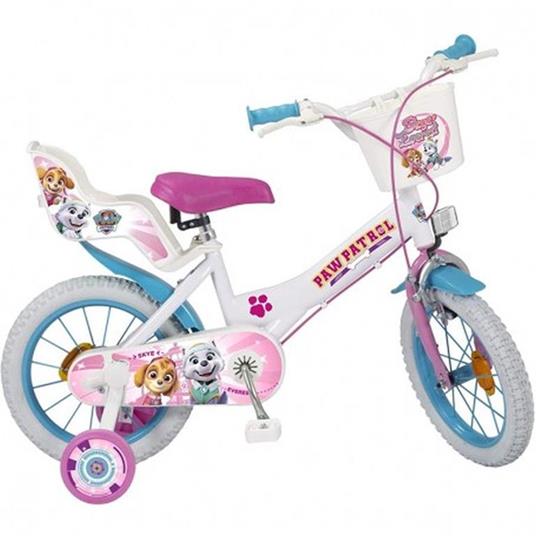 Bicicletta Per Bambini 14" Paw Patrol Bimba Con 2 Freni E Borraccia Toimsa 1481