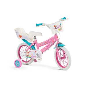 Giocattolo Bicicletta Per Bambini 14" Fantasy Walk Con 2 Freni, Cestino E Portabambole 14116 Toimsa