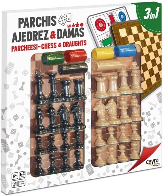 Parcheesi, Chess And Draughts With Acc. 40X40 Cm - 3
