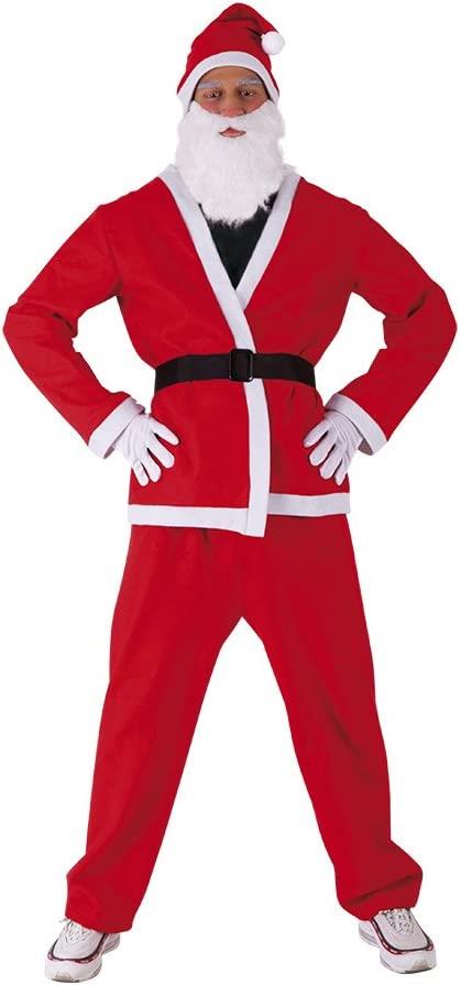 Rubies: Santa Claus - Costume Babbo Natale Classic Adulto (Giacca, Pantaloni, Cintura, Cappello, Guanti, Barba E Baffi Tg. Std)