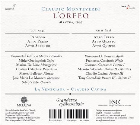 L'orfeo - CD Audio di Claudio Monteverdi - 2