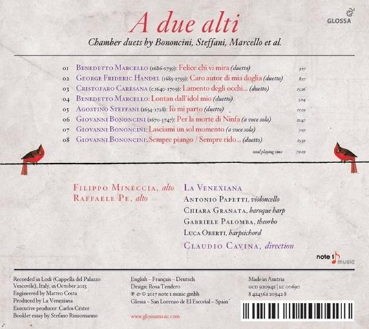 A Due Alti - CD Audio di La Venexiana - 2