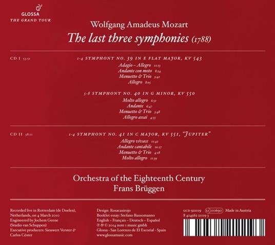 Last Three Symphonies - CD Audio di Wolfgang Amadeus Mozart - 2
