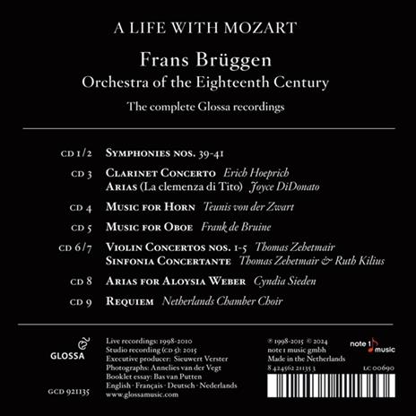 A Life With Mozart. The Complete Glossa Recordings - CD Audio di Wolfgang Amadeus Mozart,Frans Brüggen - 2