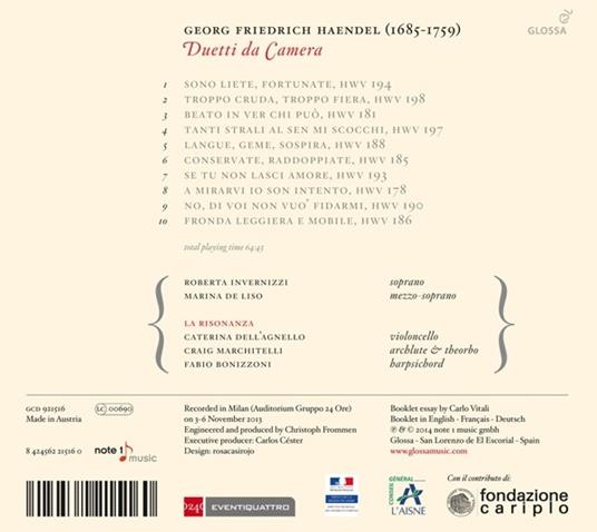 Duetti da Camera - CD Audio di Georg Friedrich Händel - 2