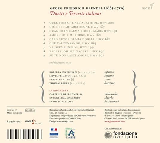 Duetti e Terzetti Italian - CD Audio di Georg Friedrich Händel - 2