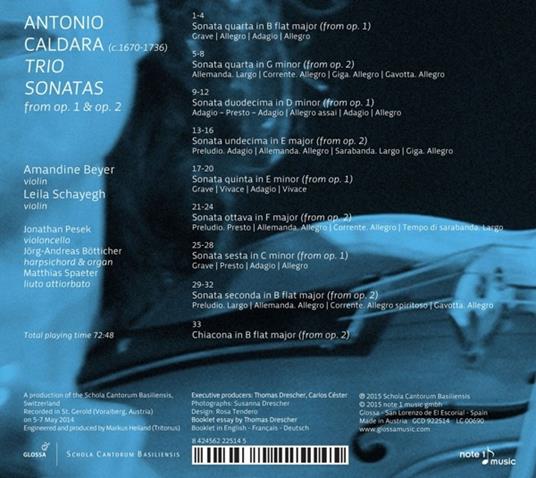 Trio Sonatas - CD Audio di Antonio Caldara - 2