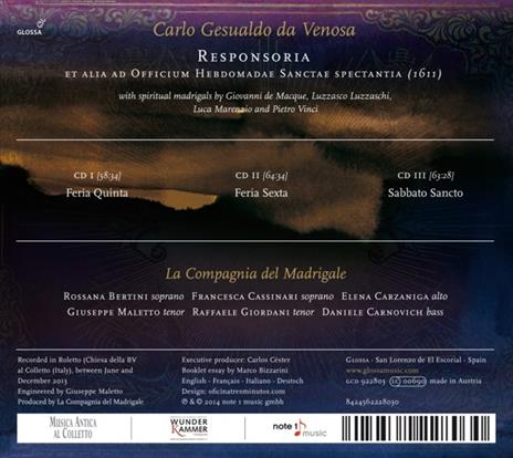 Responsoria - CD Audio di Carlo Gesualdo - 2